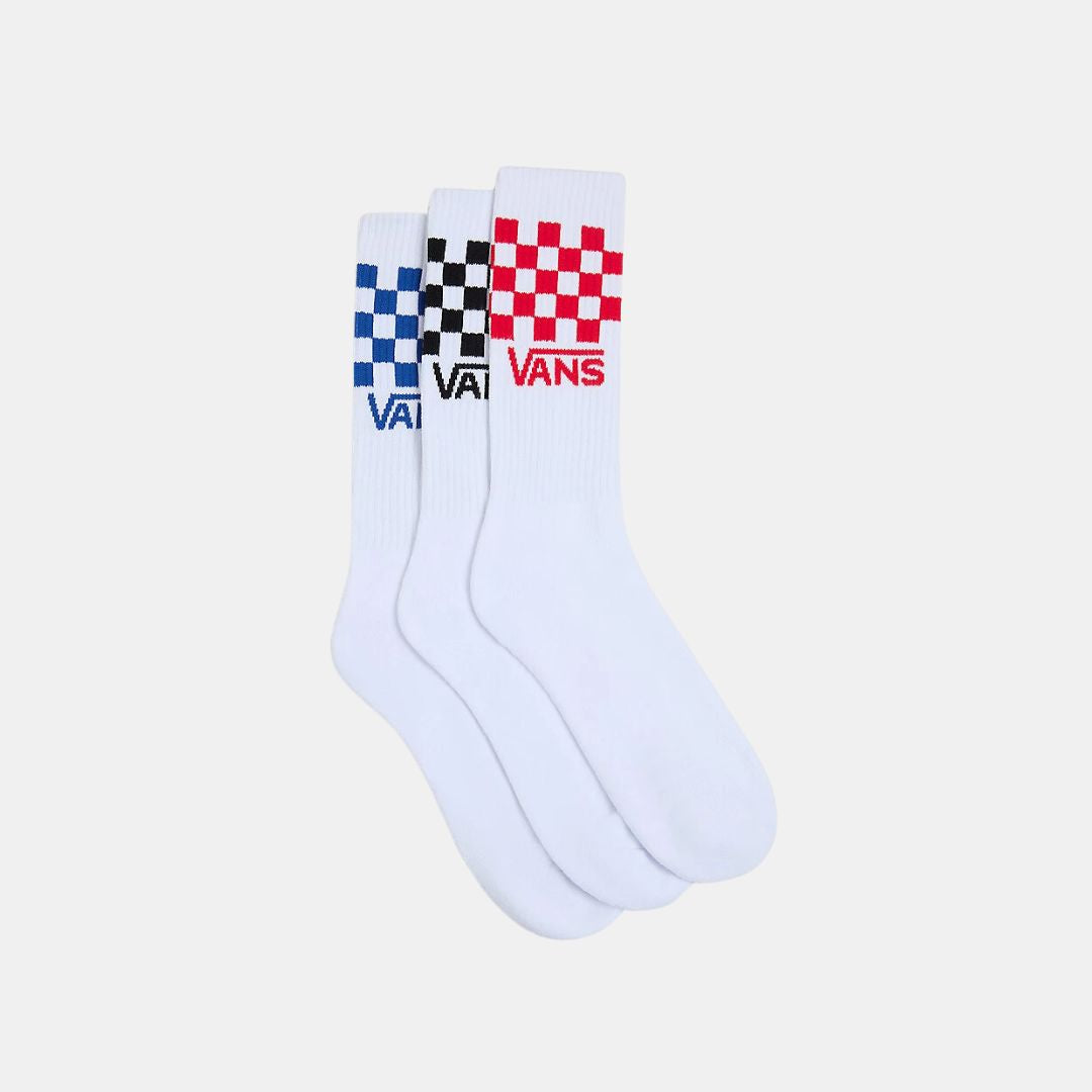 Vans Classic Check Half Crew High Socks White