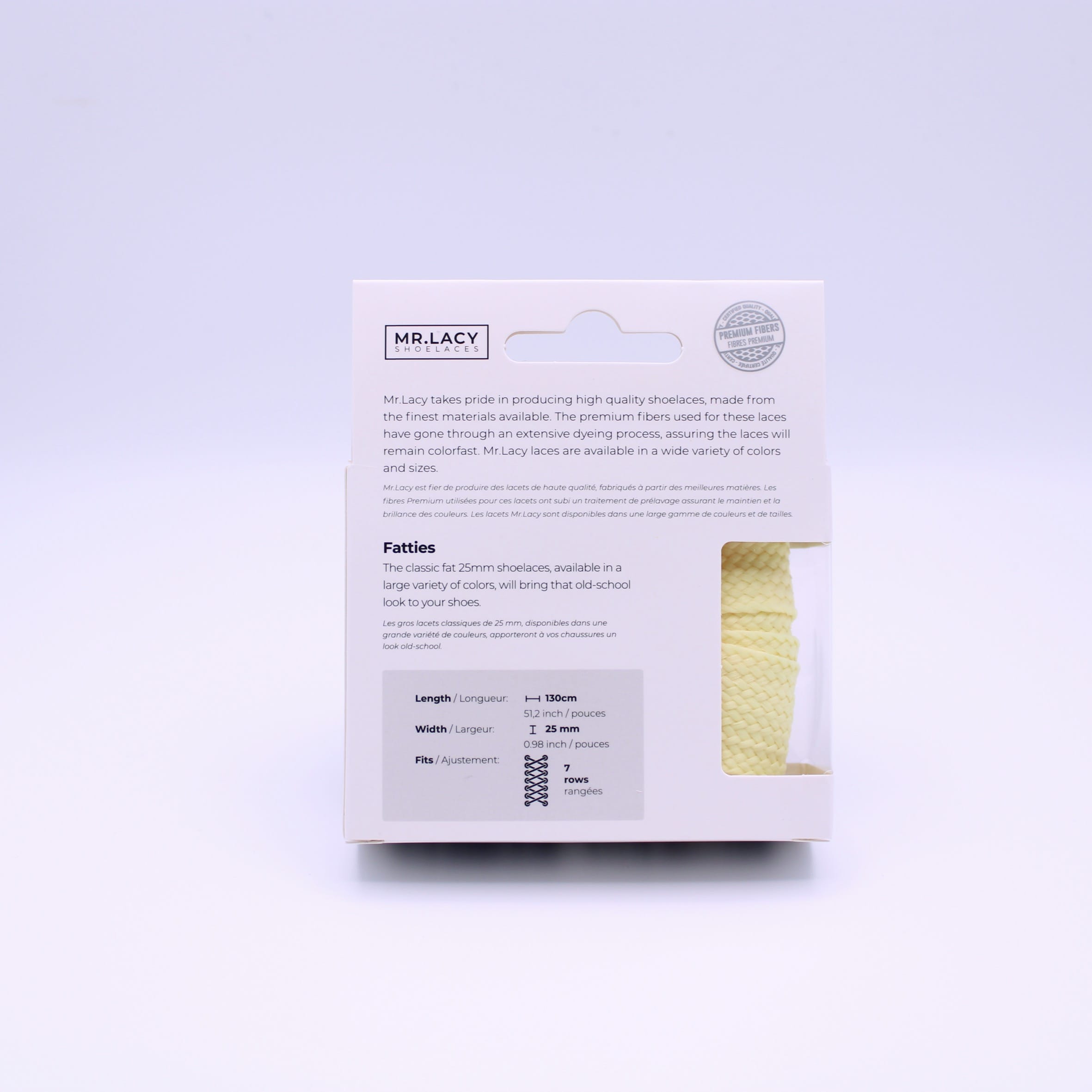 Fatties Shoelaces · Pastel Yellow