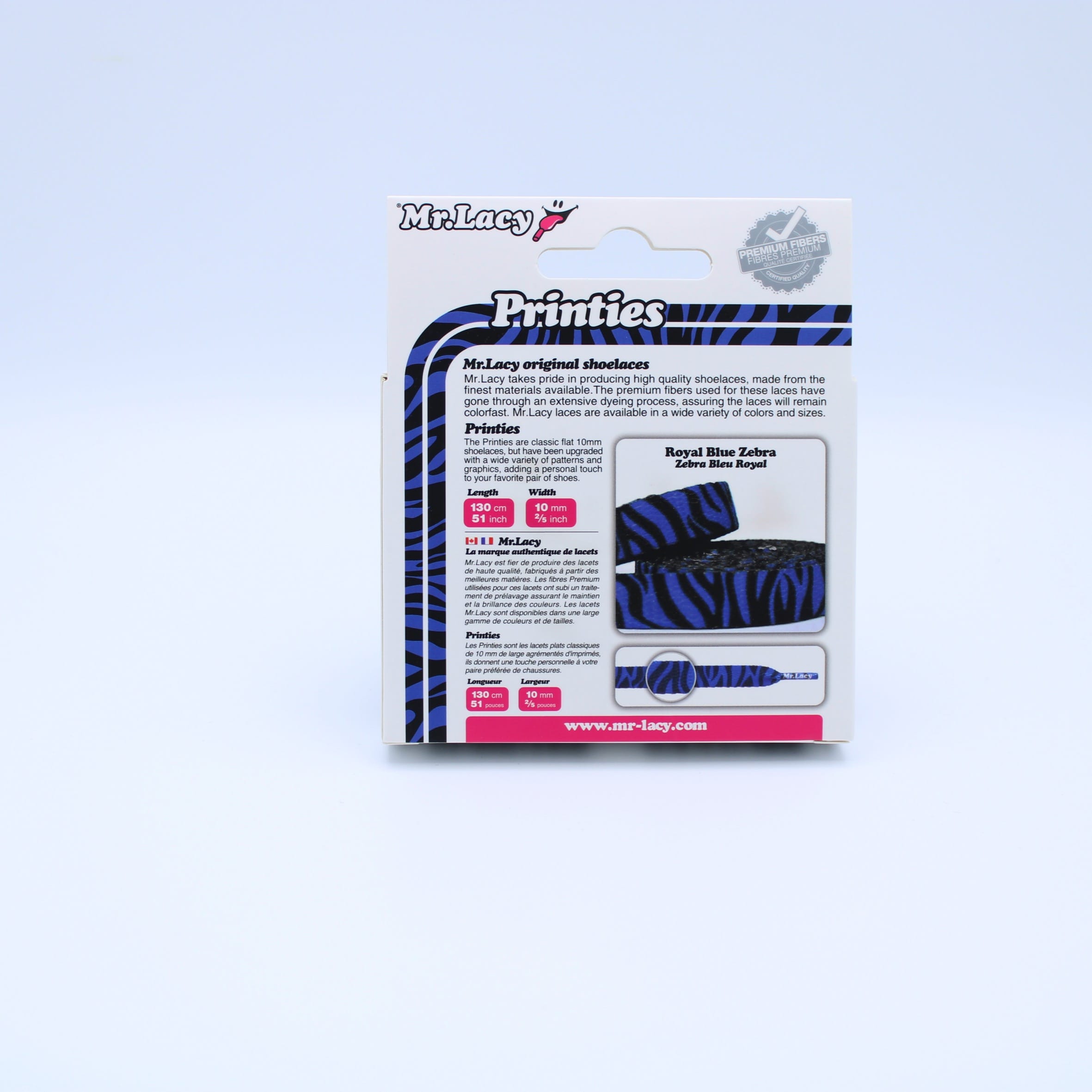 Printies Shoelaces · Zebra Royal Blue