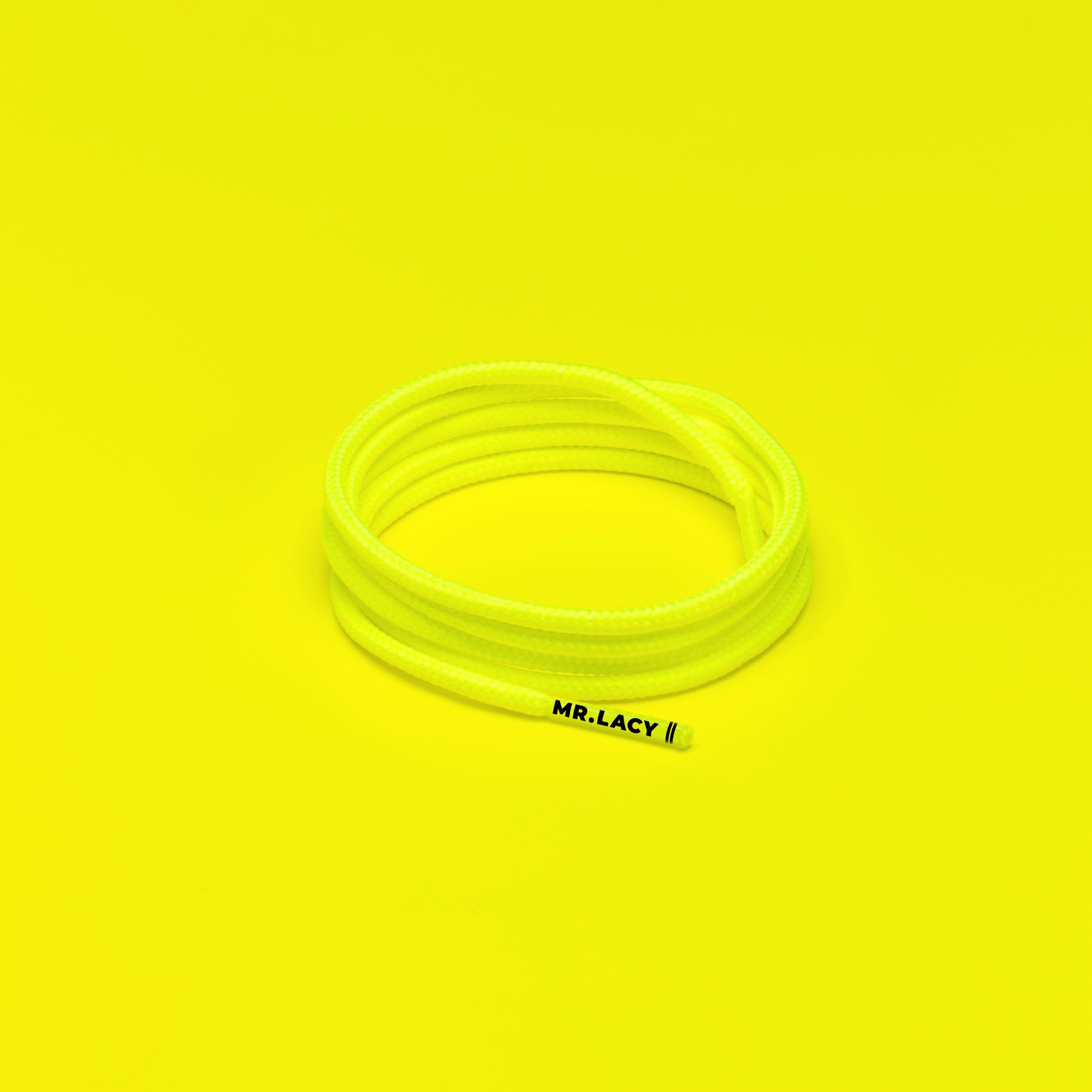 Runnies Round Shoelaces · Neon Lime Yellow