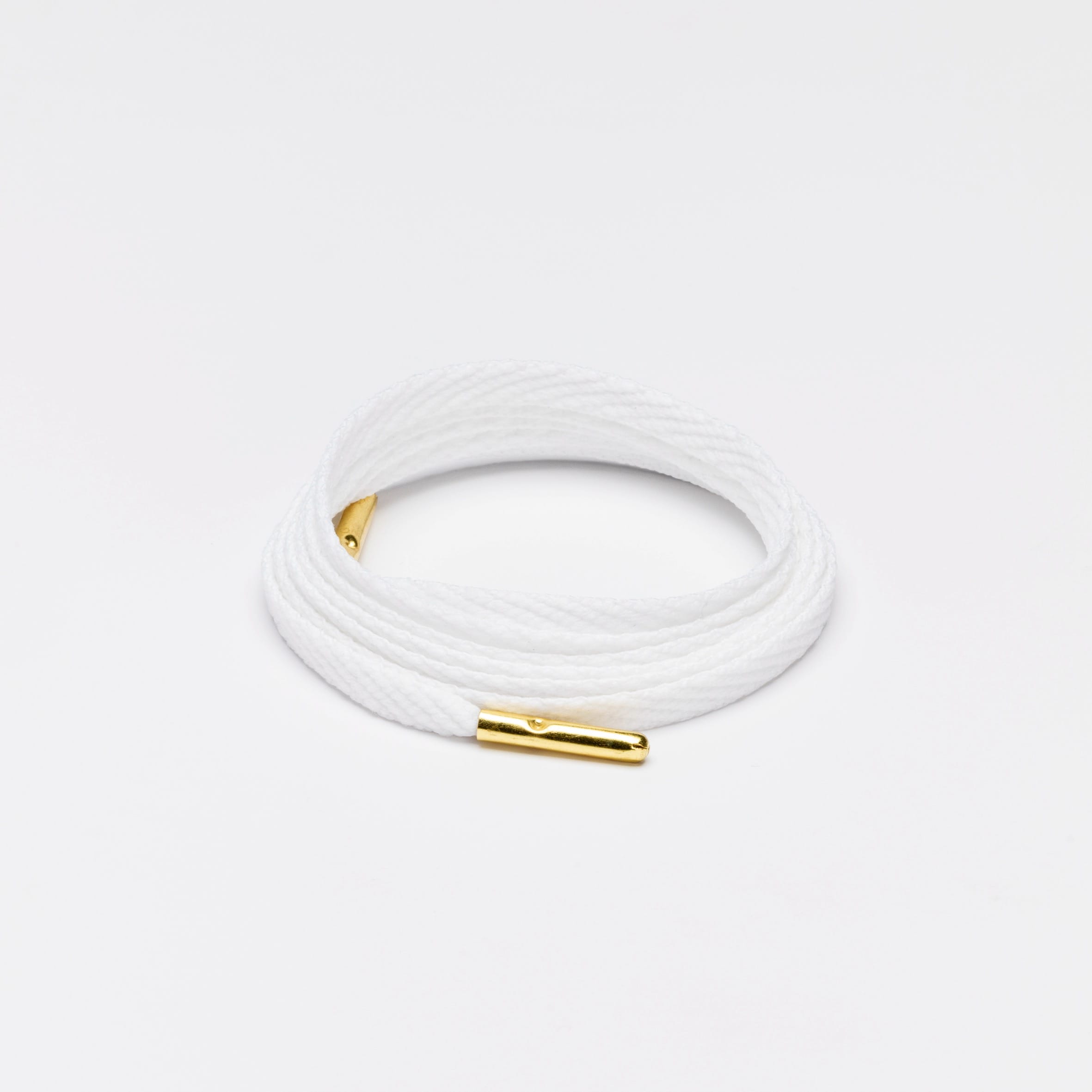 Skinnies Metal Tips Shoelaces · White with Gold Tip