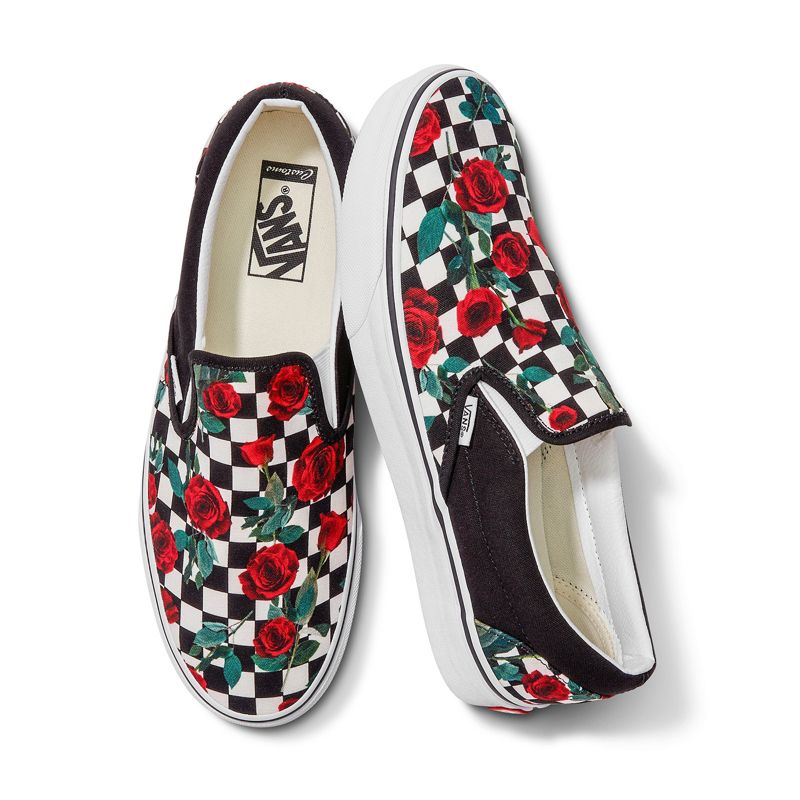 Customs Checkerboard Roses Slip-On